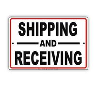 Great Tin Sign Aluminum Shipping And Receiving Mail Drop Off Pick Up Dedicated Area Red Border Alert Caution Warning Sign 8X12 Inch