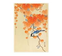 Great Tit Ohara Koson Poster, Japanese Woodblock Ukiyo-E Print, Vintage Bird Art Picture Animal Painting Wall Art Exhibition, Japan Birds Home Decor, A2 (Print Only) - 59.4x42cm