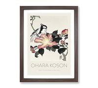 Great Tit On A Branch By Ohara Koson Exhibition Museum Asian Japanese Framed Wall Art Print, Ready to Hang Picture for Living Room Bedroom Home Office Décor, Walnut A2 (64 x 46 cm)