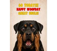Great Uncle 60th Birthday Card (Funny Surprised Rottweiler Dog)