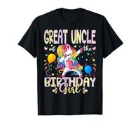 Great Uncle of The Birthday Girl Unicorn Dabbing Party T-Shirt