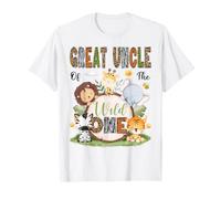 Great Uncle of The Wild One 1st Birthday Boy Jungle Safari T-Shirt