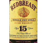 Great Vintage Metal Tin sign Redbreast Irish Pot Still Whiskey Ades Signs Exterior Home Cave Garage bar Country Poster Club Wall Plaque Decoration Retro Aluminum sign 8x12 Inch