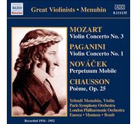 GREAT VIOLINISTS - MENUHIN - MOZART, PAGANINI, CHAUSSON NEW CD
