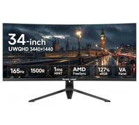 Great voell 34 Inch Curved Gaming Monitor, Ultrawide UWQHD 165Hz, 1ms MPRT