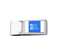 Great Wall China Beijing Art Deco Fashion Slim Money Clip Stainless Holder Pocket Wallet