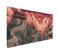 Great Wall Gaming Mouse Mat, View Mouse Pad Large 28x16in, Desk Mat with Non-Slip Rubber Base, Gaming Accessories, Stitched Edge Design XL Mousepad, Desk Pad, for Office, Computer Accessories, A-8461