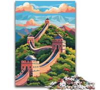 Great Wall of China Illustration Puzzles 1000 Pieces for Teenagers, Suitable for Ages 14 And Up Family Fun It Is Ideal As A Gift for The Whole Family 1000pcs(50x75cm)