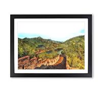 Great Wall Of China Painting Modern Art Framed Print | A3 Black Framed Wall Art | Ready to Hang | Modern Historical Picture | Living Room Bedroom Lounge Office