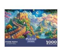 Great Wall Path with Tigers, Butterfly, And Sunset Mountains 1000-Piece Jigsaw Puzzle Dream Building - Brainteasing Challenge for All Ages 38x26cm/1000pcs