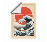 Great Wave at Dawn Japandi Unframed Wall Art Print A4 (29.7×21cm), Wall Decor for Living Room, Bedroom, Office & Home, Art Gift