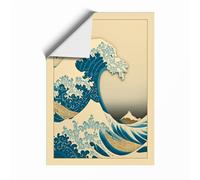 Great Wave at Dawn Japandi Unframed Wall Art Print A4 (29.7×21cm), Wall Decor for Living Room, Bedroom, Office & Home, Art Gift