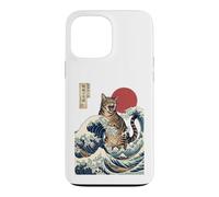Great Wave Cat Japanese Art Ukiyo-e Ocean Feline Design Case for iPhone 13 Pro Max