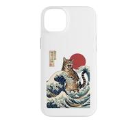 Great Wave Cat Japanese Art Ukiyo-e Ocean Feline Design Case for iPhone 14 Plus