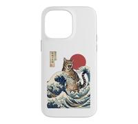 Great Wave Cat Japanese Art Ukiyo-e Ocean Feline Design Case for iPhone 14 Pro Max