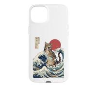 Great Wave Cat Japanese Art Ukiyo-e Ocean Feline Design Case for iPhone 15 Plus