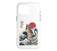 Great Wave Cat Japanese Art Ukiyo-e Ocean Feline Design Case for iPhone 16 Pro Max