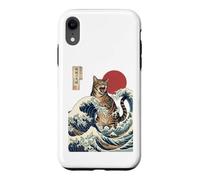 Great Wave Cat Japanese Art Ukiyo-e Ocean Feline Design Case for iPhone XR