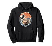 Great Wave Coffee Cup with Mount Fuji and Sunrise Pullover Hoodie