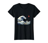 Great Wave Japanese Ukiyo-e Woodblock Art Mount Fuji Value Graphic T-Shirt, Women, Black, M
