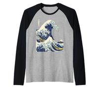 Great Wave Kanagawa Japanese Ocean Surf Serenity Raglan Baseball Tee
