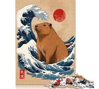 Great Wave Of Capybara Puzzle Jigsaws 1000 Pieces for Adults & Teenager Age 12 Years Up Christmas Eve Gifts 1000pcs (38x26cm)
