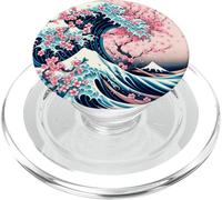 Great Wave Off Kanagawa Cherry Blossoms Hokusai Japanese PopSockets PopGrip for MagSafe