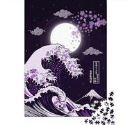 Great Wave Purple Night 1000 Piece Jigsaw Puzzle for Adults, 70x50cm/1000pcs, January Puzzle Activity, Winter Downtime And January Evenings