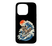 Great Wave Raccoon Japanese Ukiyo-e Art Trash Panda Tee Case for iPhone 15 Pro