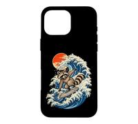 Great Wave Raccoon Japanese Ukiyo-e Art Trash Panda Tee Case for iPhone 16 Pro Max