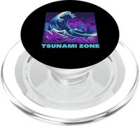 Great Wave Vaporwave "Tsunami Zone" Synthwave Tidal Wave PopSockets PopGrip for MagSafe