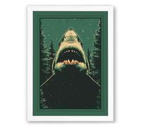 Great White Ascendant Vintage Framed Wall Art Print A3 (42×29.7cm) White, Wall Decor for Living Room, Bedroom, Office & Home, Ready to Hang, Art Gift