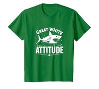 Great White Attitude: Fierce Ocean Predator T-Shirt, Kids, Kelly Green, 2 Years