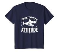 Great White Attitude: Fierce Ocean Predator T-Shirt, Kids, Navy, 2 Years
