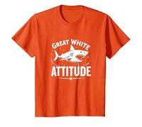 Great White Attitude: Fierce Ocean Predator T-Shirt, Kids, Orange, 2 Years