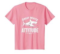 Great White Attitude: Fierce Ocean Predator T-Shirt, Kids, Pink, 2 Years