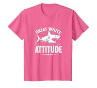 Great White Attitude: Fierce Ocean Predator T-Shirt, Kids, Pink Heather, 2 Years