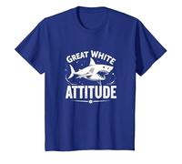 Great White Attitude: Fierce Ocean Predator T-Shirt, Kids, Royal Blue, 2 Years