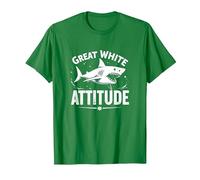Great White Attitude: Fierce Ocean Predator T-Shirt, Men, Kelly Green, XXL