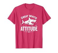 Great White Attitude: Fierce Ocean Predator T-Shirt, Men, Red Heather, S