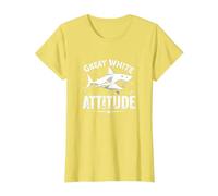 Great White Attitude: Fierce Ocean Predator T-Shirt, Women, Lemon, XXL