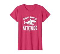 Great White Attitude: Fierce Ocean Predator T-Shirt, Women, Red Heather, L