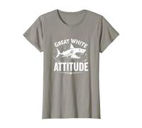 Great White Attitude: Fierce Ocean Predator T-Shirt, Women, Slate, XS