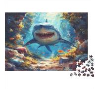 Great White Shark 1000 Piece Jigsaw Puzzles for Adults， Puzzle 1000 Pieces Impossible Challenge Toy for Educational Games Gifts 70x50cm/1000pcs