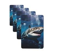 Great White Shark 4 Pcs Car Air Freshener Lavender Hanging Scented Cards Automotive Scented Hanging Sheets Rectangle For Car Home Office Closet Bathroom