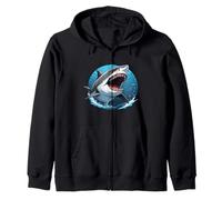 Great White Shark | Big Fish Man-eater Shark Lovers Zip Hoodie