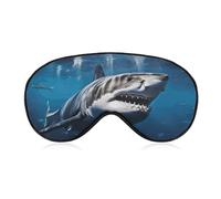 Great White Shark Blackout Sleep Eye Mask, Ventilated Fabric, Adjustable Wearing Style, Zero Pressure Sleeping Mask Soft Skin Friendly Eyeshade for Women Men