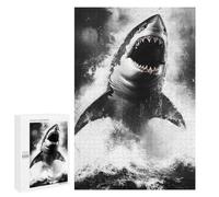 Great White Shark Breaching The Ocean Jigsaw Puzzle, 1000 PCS, Indoor Activity for The Home, A Rewarding Pastime for Dedicated Jigsaw Fans, at Home