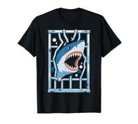 Great White Shark Breaking Cage Funny Ocean Life Predator T-Shirt