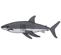 Great White Shark Embroidered Patch Jaws Iron-On Applique Ocean Fish